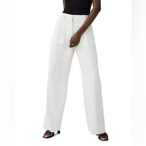 Chic White Wide-Leg Women's Pants